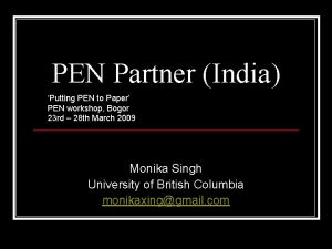 PEN Partner India Putting PEN to Paper PEN