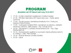 PROGRAM divadeln sl Z jezd nad Lesy 22