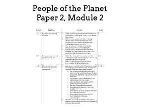 People of the Planet Paper 2 Module 2