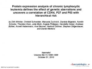 Protein expression analysis of chronic lymphocytic leukemia defines