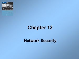 Chapter 13 Network Security Chapter Thirteen Network Security
