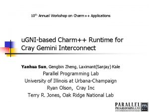 10 th Annual Workshop on Charm Applications u