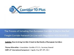 The Process of Including PanEuropean Corridor X Xa