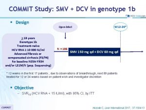 COMMIT Study SMV DCV in genotype 1 b