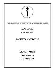 MAHARASHTRA UNIVERSITY OF HEALTH SCIENCES NASHIK LOG BOOK
