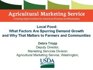 Local Food What Factors Are Spurring Demand Growth