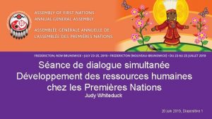 Sance de dialogue simultane Dveloppement des ressources humaines