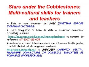 Stars under the Cobblestones Multicultural skills for trainers