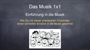 Das Musik 1 x 1 Einfhrung in die