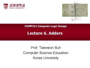 COMP 211 Computer Logic Design Lecture 6 Adders