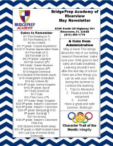 Bridge Prep Academy of Riverview May Newsletter 6309