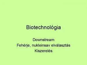 Biotechnolgia Downstream Fehrje nukleinsav elvlaszts Kiszerels Kromatogrfia Oszlop