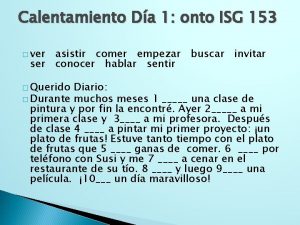 Calentamiento Da 1 onto ISG 153 ver asistir