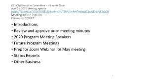 OC ACM Executive Committee online via Zoom April