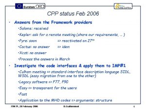 Euratom TORE SUPRA CPP status Feb 2006 Answers