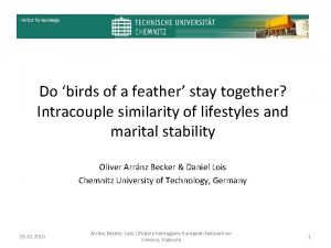 Institut fr Soziologie Do birds of a feather