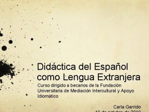 Didctica del Espaol como Lengua Extranjera Curso dirigido