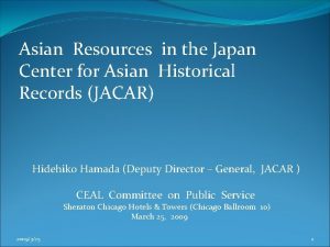 Asian Resources in the Japan Center for Asian