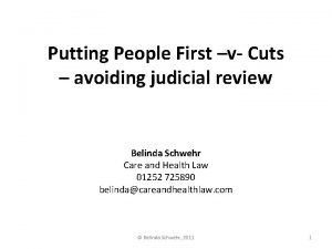 Putting People First v Cuts avoiding judicial review