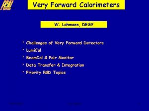 Very Forward Calorimeters W Lohmann DESY 10152021 Challenges