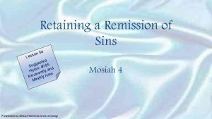Retaining a Remission of Sins 54 n o