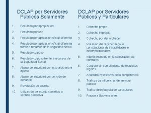 DCLAP por Servidores Pblicos Solamente DCLAP por Servidores