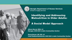 Georgia Department of Human Services Division of Aging