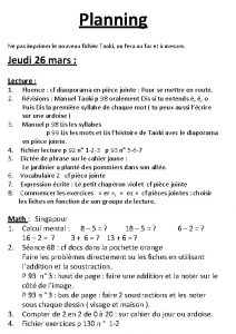 Planning Ne pas imprimer le nouveau fichier Taoki