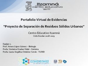 Portafolio Virtual de Evidencias Proyecto de Separacin de