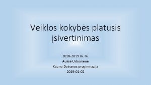 Veiklos kokybs platusis sivertinimas 2018 2019 m m