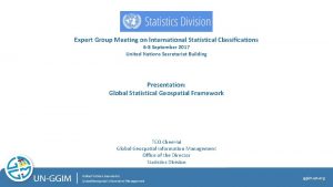 Expert Group Meeting on International Statistical Classifications 6