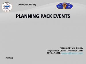 www bpcouncil org PLANNING PACK EVENTS Prepared by