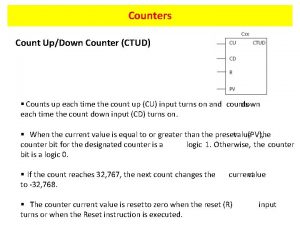 Counters Count UpDown Counter CTUD Counts up each