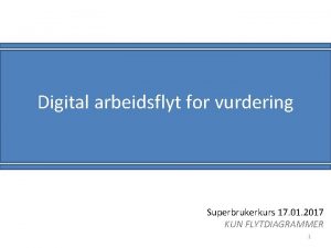 Digital arbeidsflyt for vurdering Superbrukerkurs 17 01 2017