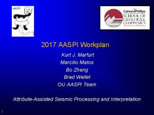 AASPI 2017 AASPI Workplan Kurt J Marfurt Marcilio