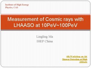 Institute of High Energy Physics CAS Measurement of