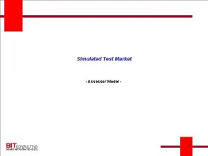 Simulated Test Market Assessor Model 0 Assessor Model