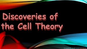 Discoveries of the Cell Theory Copyright 2015 All
