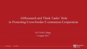 Ali Research and Think Tanks Role in Promoting
