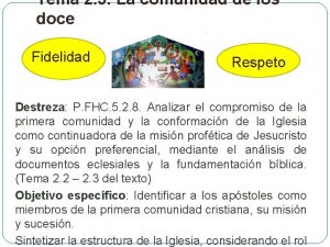 Tema 2 5 La comunidad de los doce