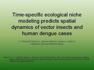 Timespecific ecological niche modeling predicts spatial dynamics of
