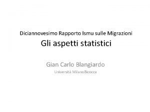 Diciannovesimo Rapporto Ismu sulle Migrazioni Gli aspetti statistici