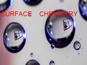 SURFACE CHEMISTRY The phenomenon of attracting and retaining