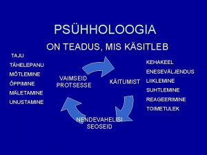 PSHHOLOOGIA ON TEADUS MIS KSITLEB TAJU KEHAKEEL THELEPANU