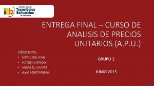 ENTREGA FINAL CURSO DE ANALISIS DE PRECIOS UNITARIOS