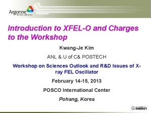 Introduction to XFELO and Charges to the Workshop