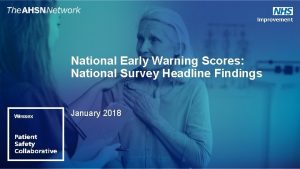 National Early Warning Scores National Survey Headline Findings