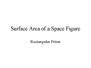 Surface Area of a Space Figure Rectangular Prism