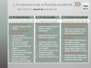 2 El naixement de la filosofia occidental 14