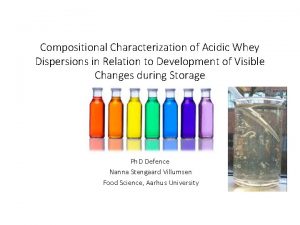 Compositional Characterization of Acidic Whey Dispersions in Relation